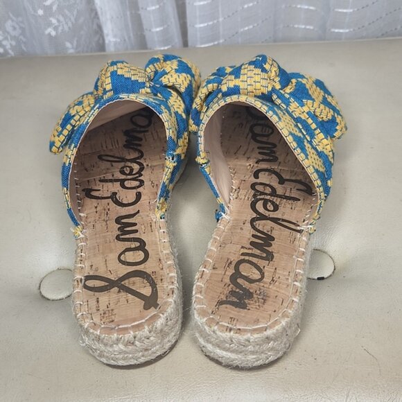 Sam Edelman Wax Cloth African Geometric Pattern Platform Espadrille Mules Sz8.5 - Picture 3 of 5